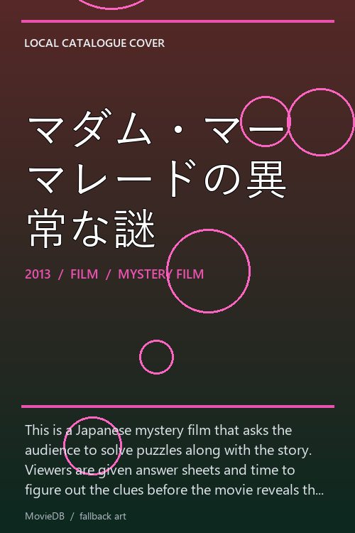マダム・マーマレードの異常な謎 poster