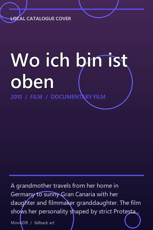 Wo ich bin ist oben poster
