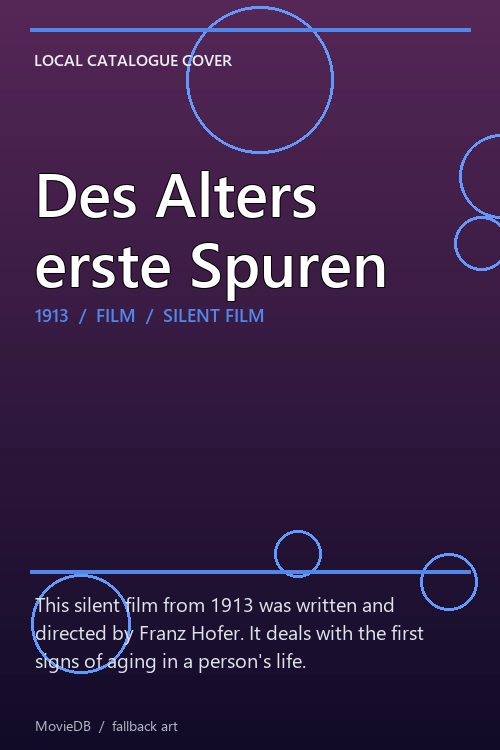 Des Alters erste Spuren poster