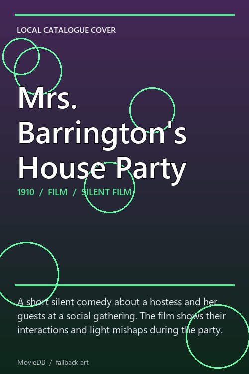 Mrs. Barrington's House Party poster
