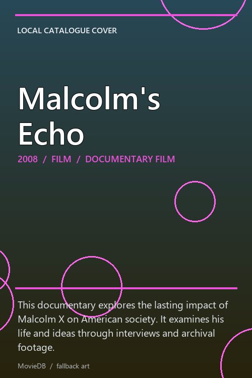 Malcolm's Echo poster