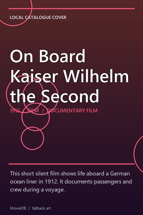 On Board Kaiser Wilhelm the Second poster