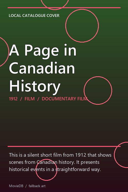 A Page in Canadian History poster