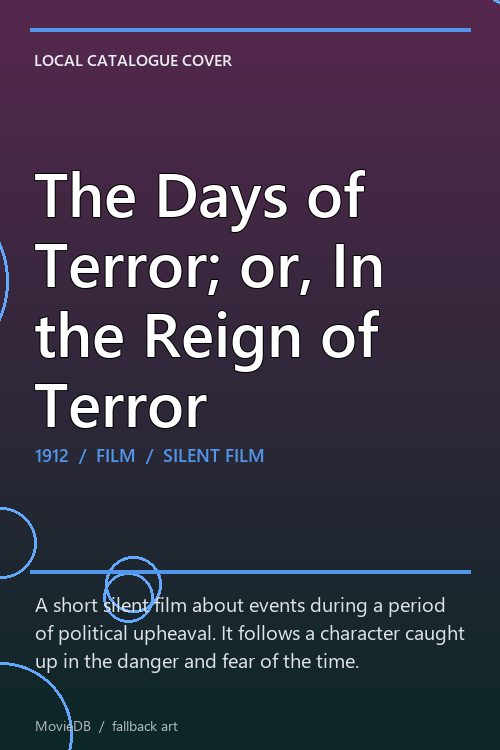 The Days of Terror; or, In the Reign of Terror poster