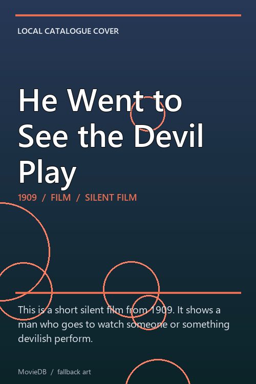 He Went to See the Devil Play poster