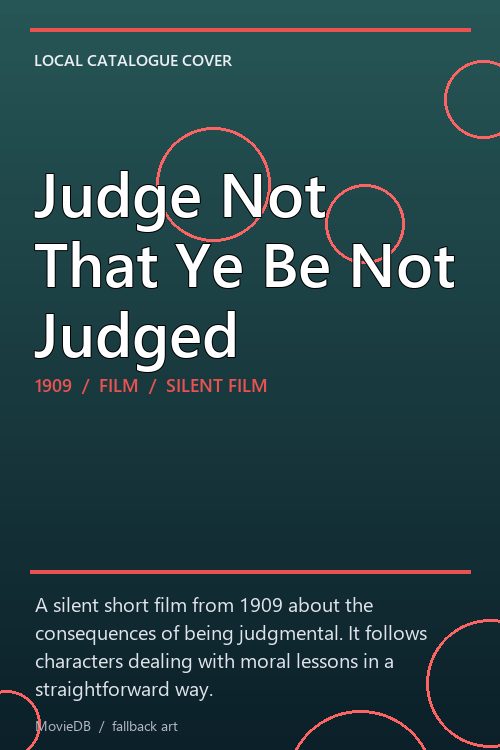 Judge Not That Ye Be Not Judged poster