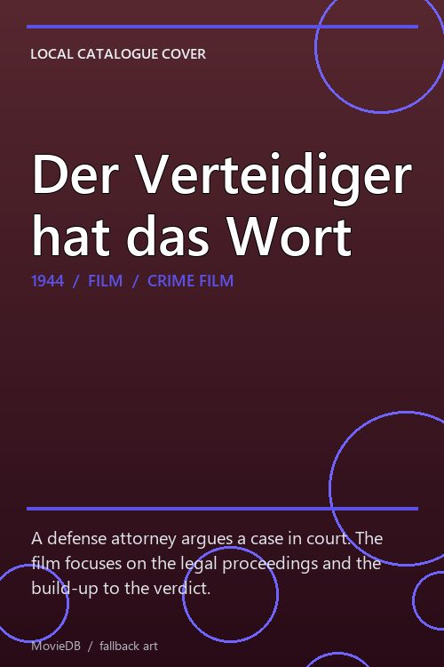 Der Verteidiger hat das Wort poster