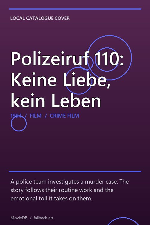 Polizeiruf 110: Keine Liebe, kein Leben poster