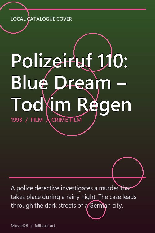 Polizeiruf 110: Blue Dream – Tod im Regen poster