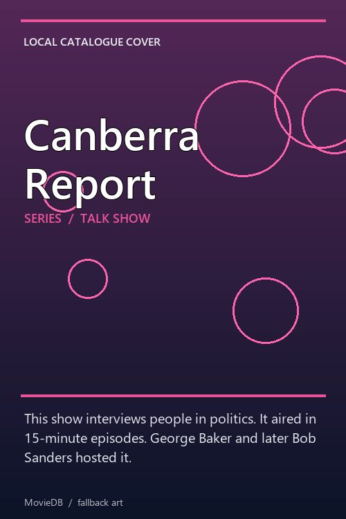 Canberra Report poster