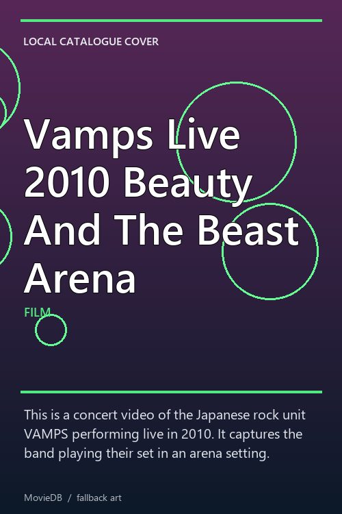 Vamps Live 2010 Beauty And The Beast Arena poster