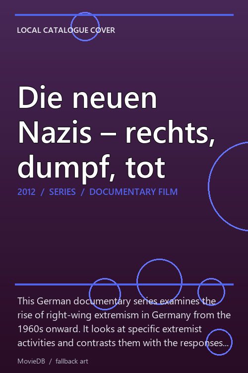 Die neuen Nazis – rechts, dumpf, tot poster