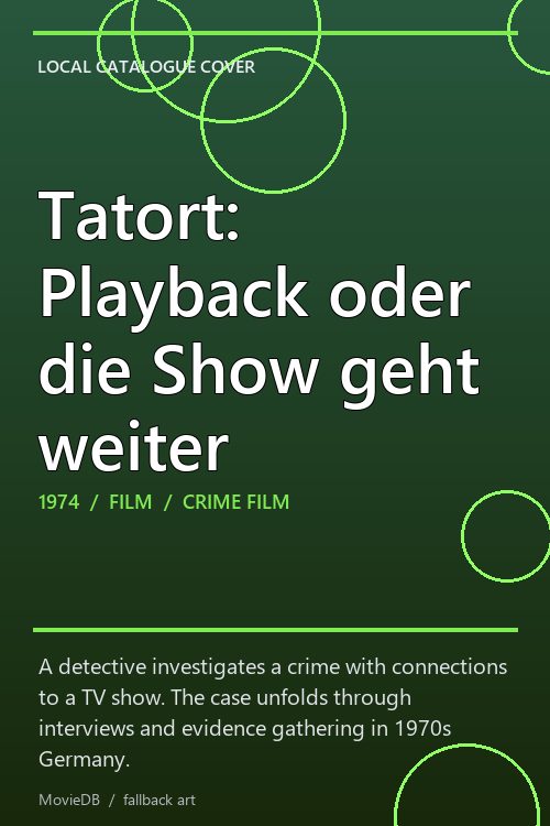 Tatort: Playback oder die Show geht weiter poster