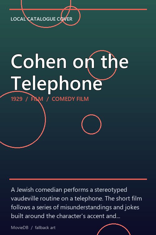 Cohen on the Telephone poster