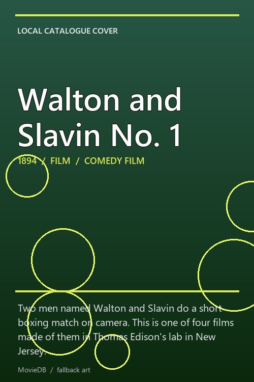 Walton and Slavin No. 1 poster