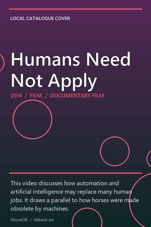 Humans Need Not Apply poster