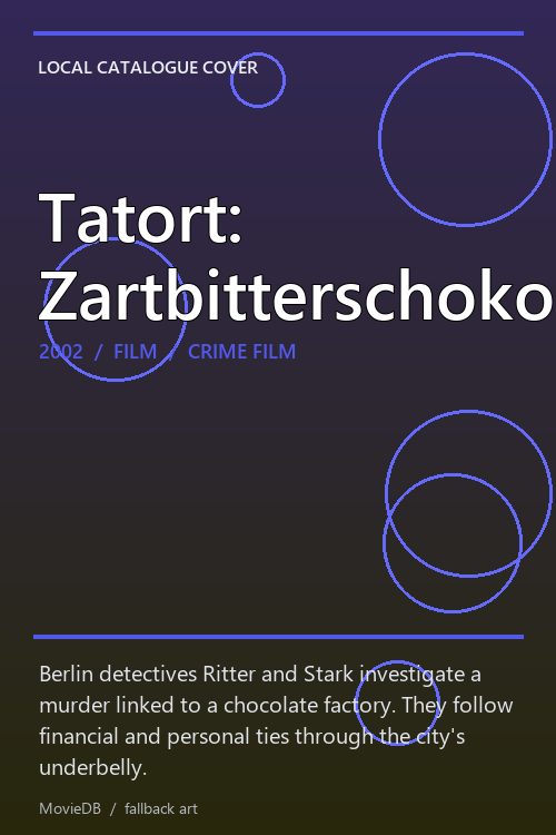 Tatort: Zartbitterschokolade poster
