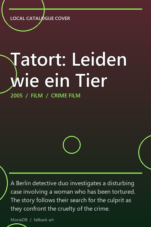 Tatort: Leiden wie ein Tier poster