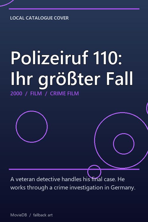 Polizeiruf 110: Ihr größter Fall poster