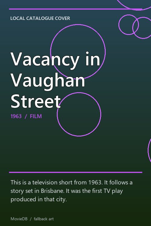 Vacancy in Vaughan Street poster