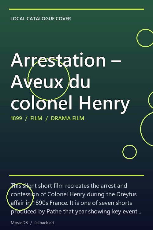 Arrestation – Aveux du colonel Henry poster