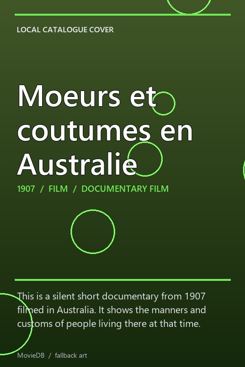 Moeurs et coutumes en Australie poster