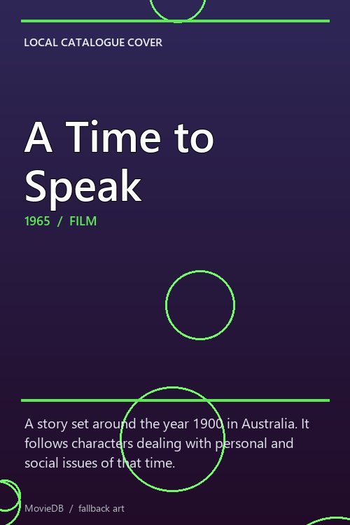 A Time to Speak poster