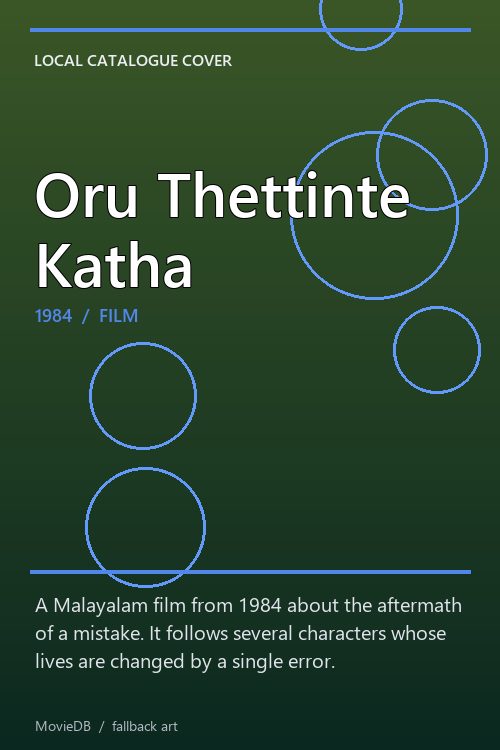 Oru Thettinte Katha poster