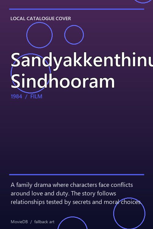 Sandyakkenthinu Sindhooram poster