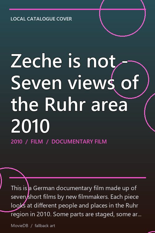 Zeche is not - Seven views of the Ruhr area 2010 poster