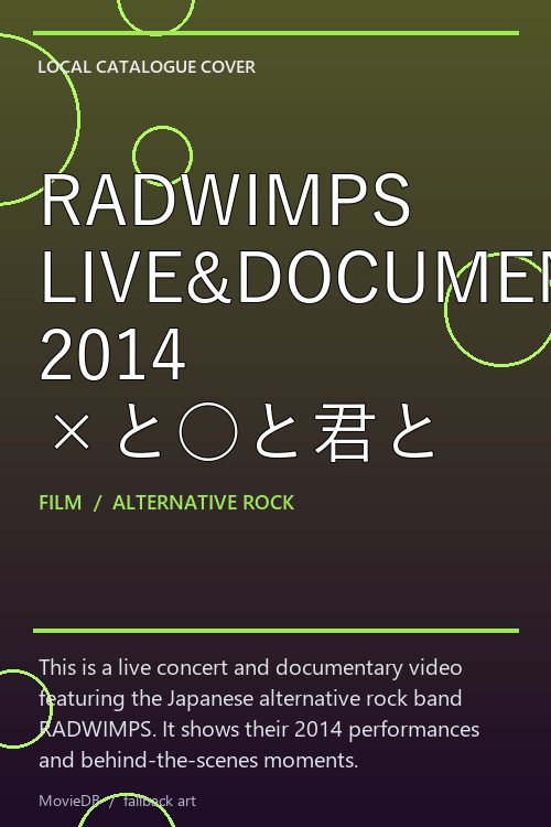 RADWIMPS LIVE&DOCUMENT 2014 ×と○と君と poster