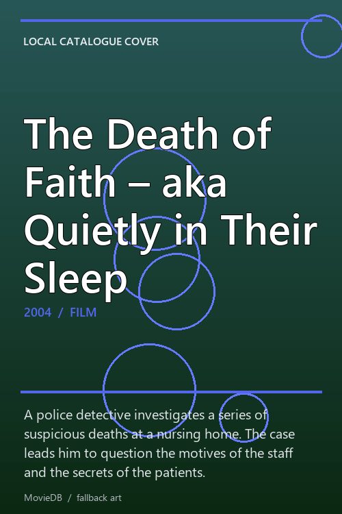 The Death of Faith – aka Quietly in Their Sleep poster