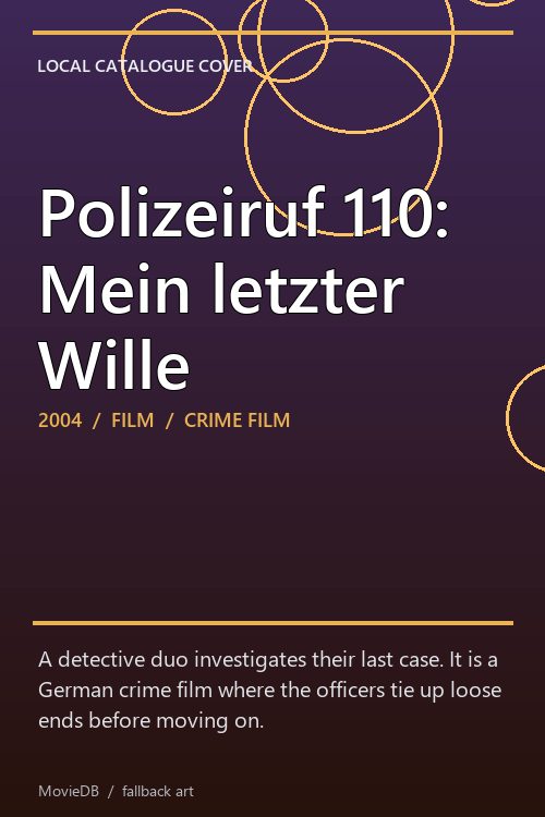 Polizeiruf 110: Mein letzter Wille poster