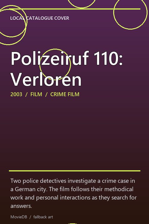 Polizeiruf 110: Verloren poster