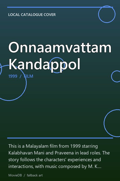 Onnaamvattam Kandappol poster