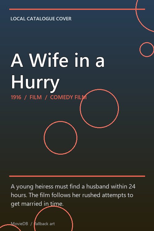 A Wife in a Hurry poster