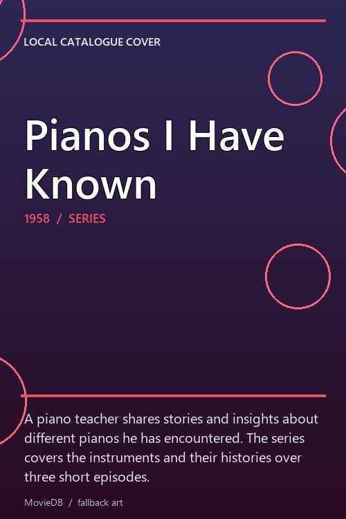 Pianos I Have Known poster