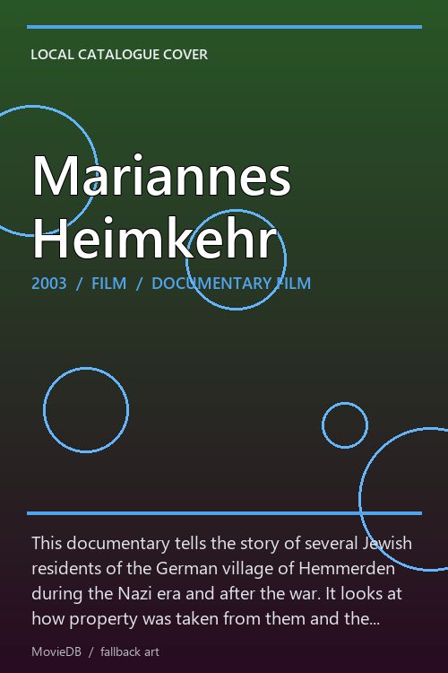 Mariannes Heimkehr poster