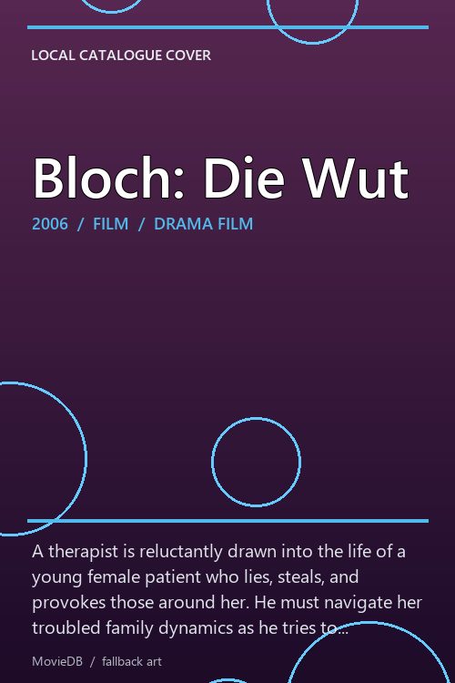 Bloch: Die Wut poster