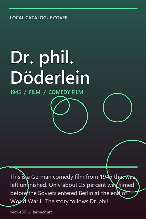 Dr. phil. Döderlein poster