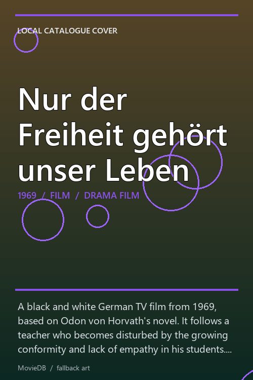 Nur der Freiheit gehört unser Leben poster
