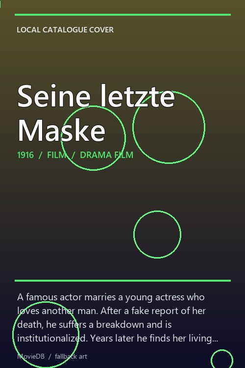Seine letzte Maske poster
