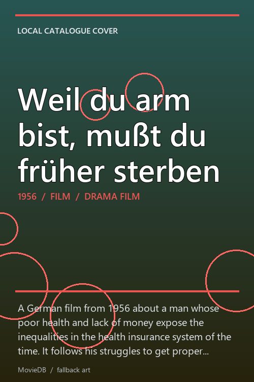 Weil du arm bist, mußt du früher sterben poster