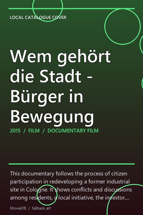 Wem gehört die Stadt - Bürger in Bewegung poster