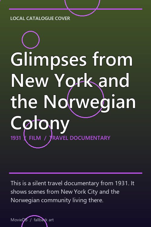 Glimpses from New York and the Norwegian Colony poster