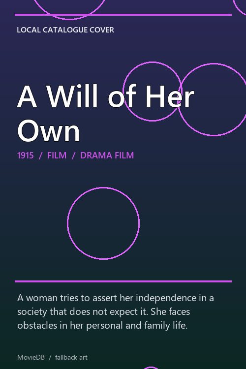 A Will of Her Own poster