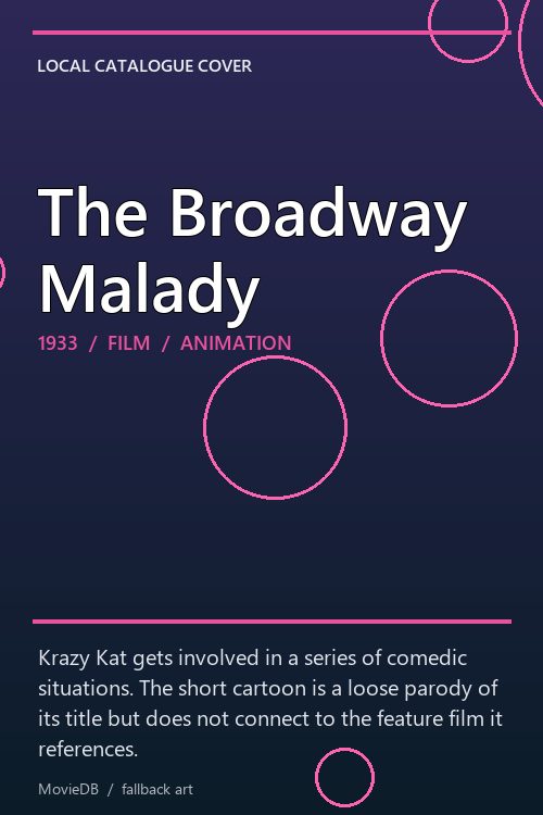 The Broadway Malady poster