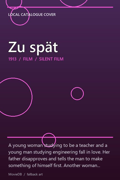 Zu spät poster