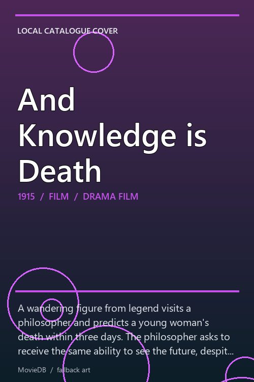 And Knowledge is Death poster