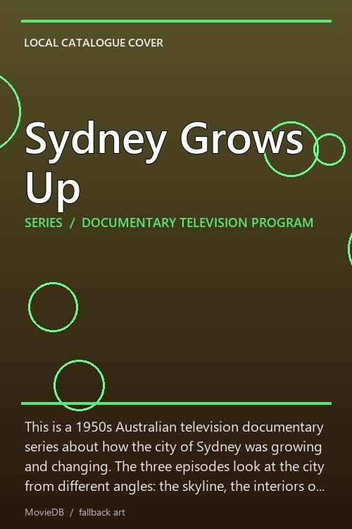 Sydney Grows Up poster